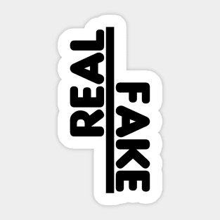 Real/Fake Word Art Minimalist Design Sticker